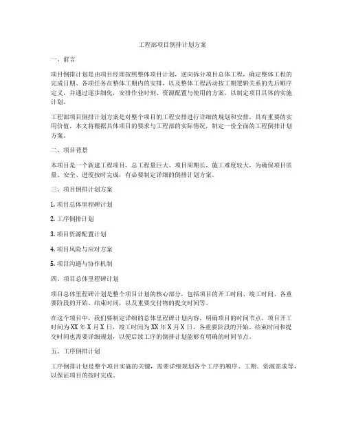 工程部项目倒排计划方案
