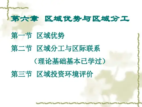第六章区域优势与区域分工资料