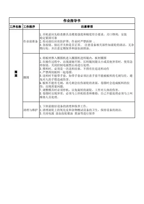卷圆作业指导上书