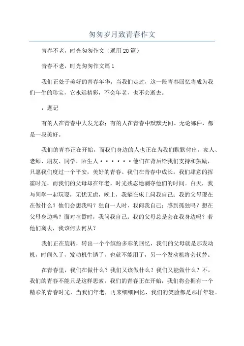 匆匆岁月致青春作文