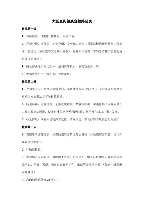 肠息肉健康宣教路径