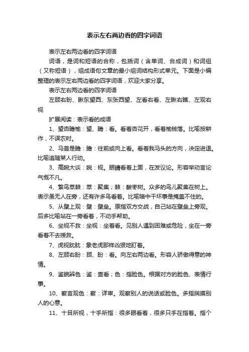 表示左右两边看的四字词语