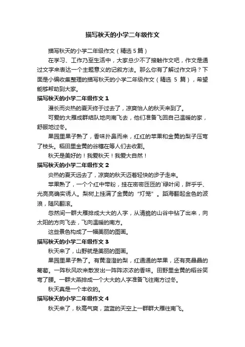 描写秋天的小学二年级作文