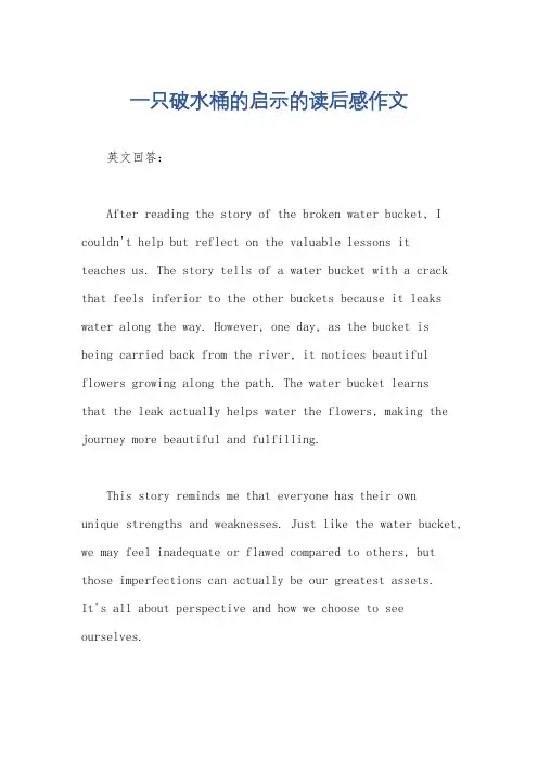 一只破水桶的启示的读后感作文