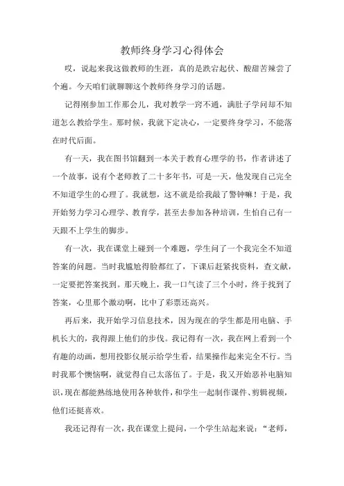 教师终身学习心得体会