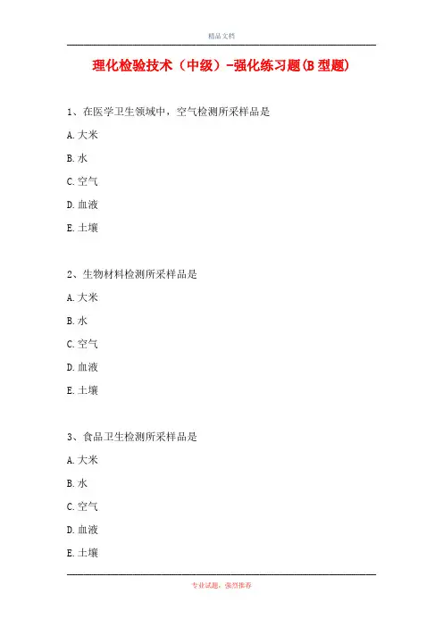 理化检验技术(中级)-强化练习题(B型题)_1
