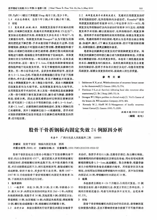 股骨干骨折钢板内固定失效24例原因分析