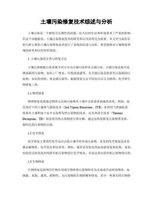 土壤污染修复技术综述与分析