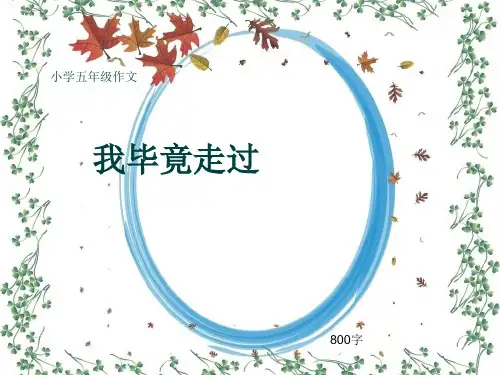 小学五年级作文《我毕竟走过》800字(共10页PPT)
