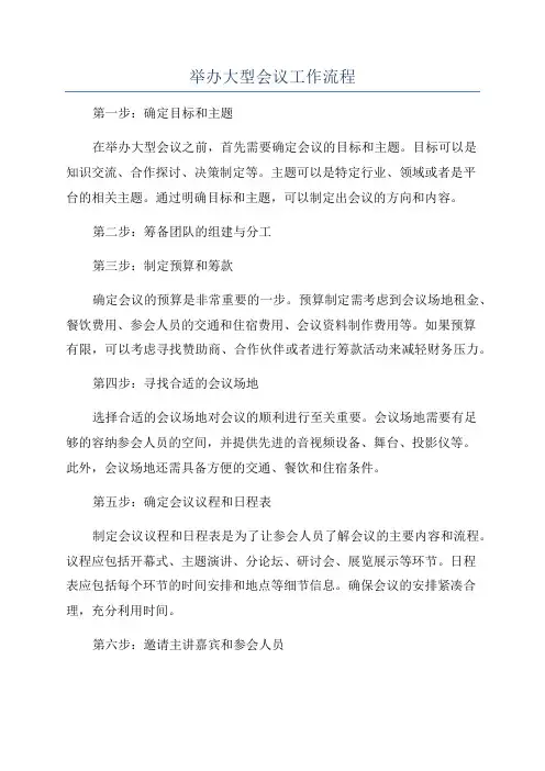 举办大型会议工作流程