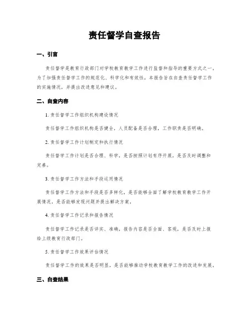 责任督学自查报告