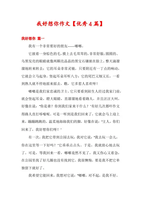 我好想你作文【优秀4篇】