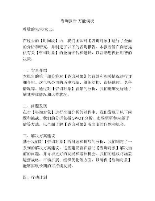 咨询报告 万能模板