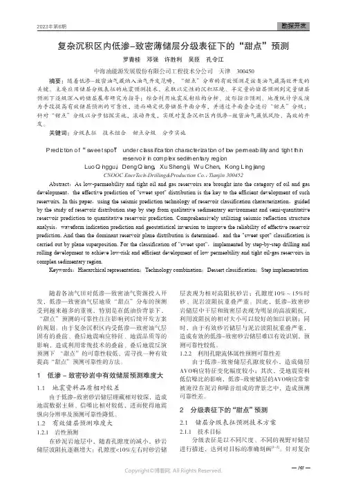 复杂沉积区内低渗-致密薄储层分级表征下的“甜点”预测