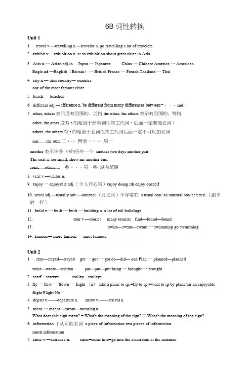 牛津英语沪教版6b词性转换归纳.docx