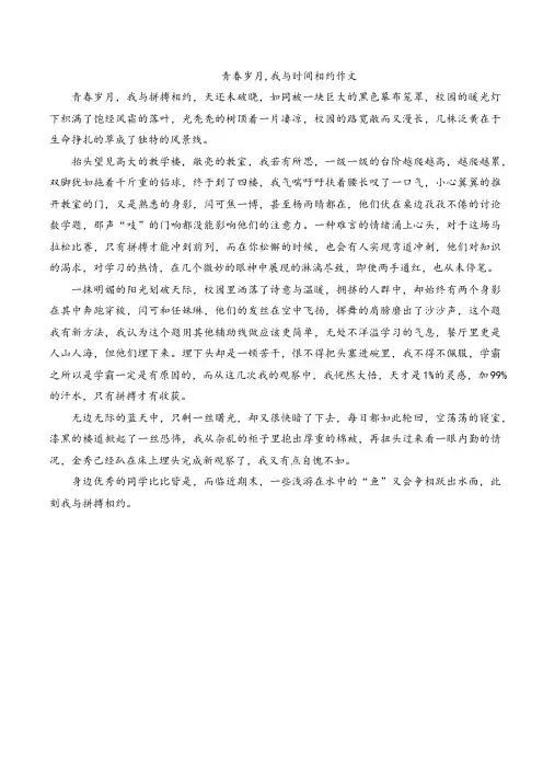 青春岁月,我与时间相约作文