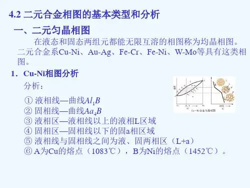二元合金相图分析实例