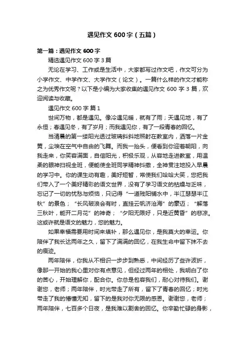 遇见作文600字（五篇）