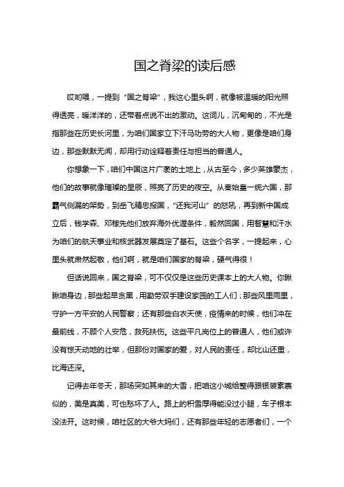 国之脊梁的读后感