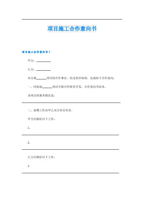 项目施工合作意向书.doc