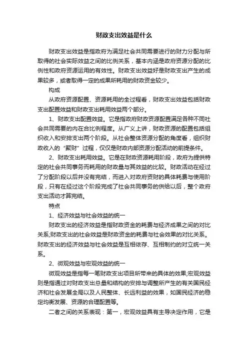 财政支出效益是什么