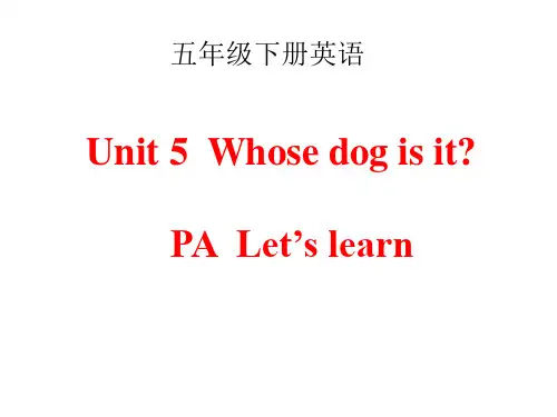 Unit 5  Whose dog is it PA  Let's learn课件