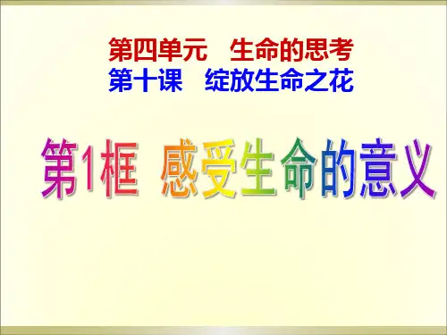 人教版道德与法治七年级上册 10.1 感受生命的意义 课件(共13张PPT)