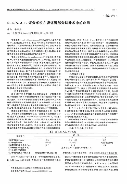 R.E.N.A.L.评分系统在肾癌肾部分切除术中的应用