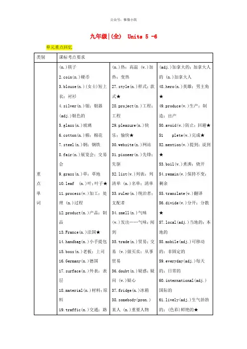 2020中考英语通用版教材知识梳理篇九全Units5_6知识梳理+精练人教新目标版 35