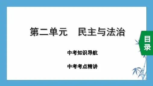 初中道德与法治：9上 第二单元 民主与法治(共42张PPT)