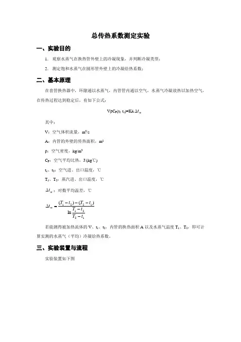 总传热系数的测定.doc(实验)
