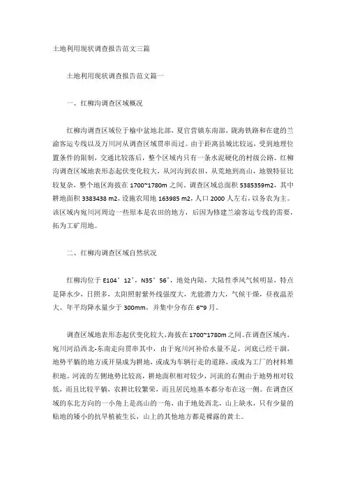 土地利用现状调查报告范文三篇