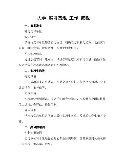 大学 实习基地 工作 流程