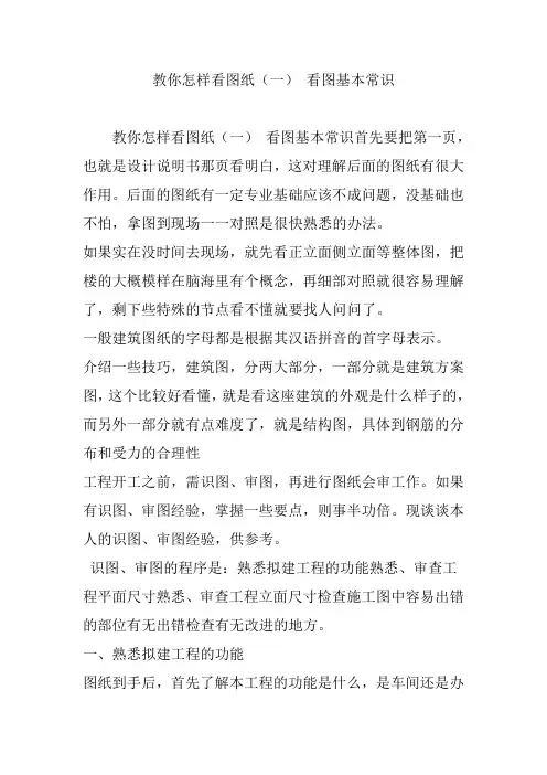 教你怎样看图纸(一)-看图基本常识说课讲解