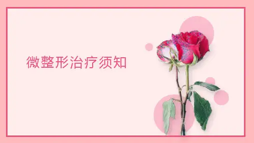 微整形治疗须知