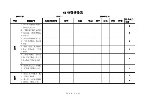 6S检查评分表(最新版)
