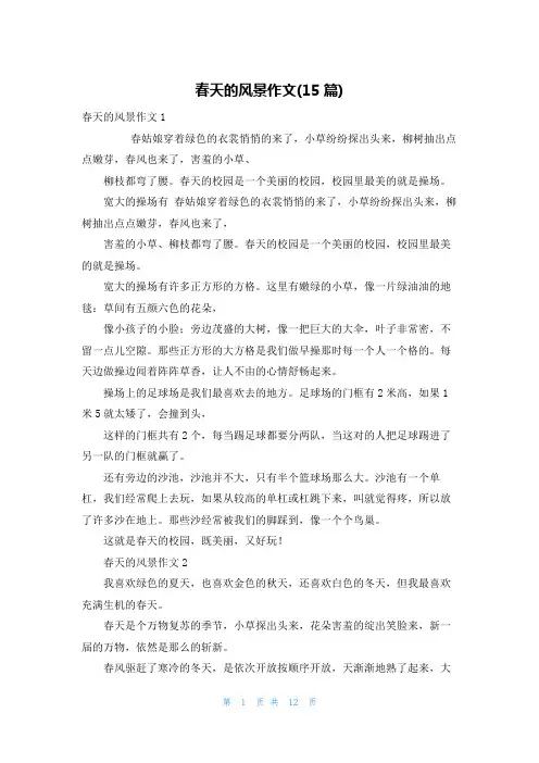 春天的风景作文(15篇)