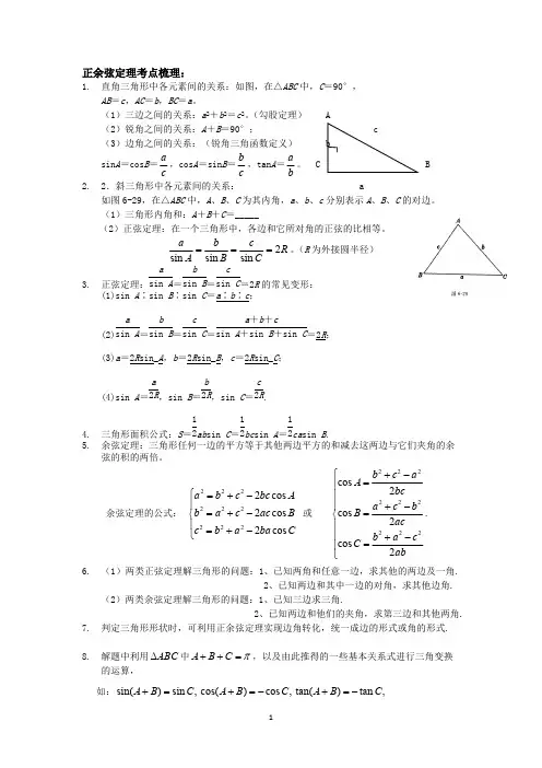 (完整版)正余弦定理及解三角形整理(有答案)
