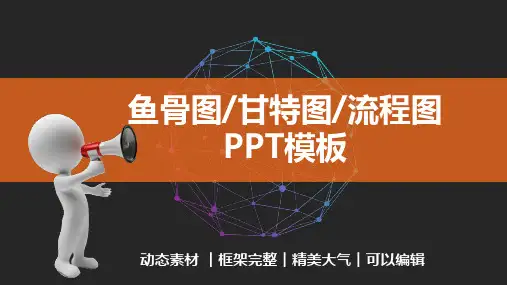 鱼骨图甘特图流程图数据图表PPT模板(框架完整)课件