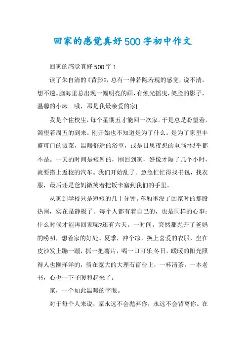 回家的感觉真好500字初中作文