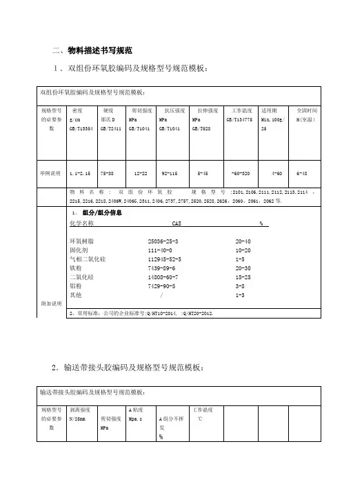 胶粘剂物料