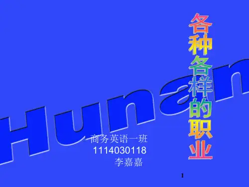 各种各样的职业ppt课件