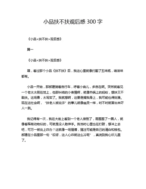 小品扶不扶观后感300字