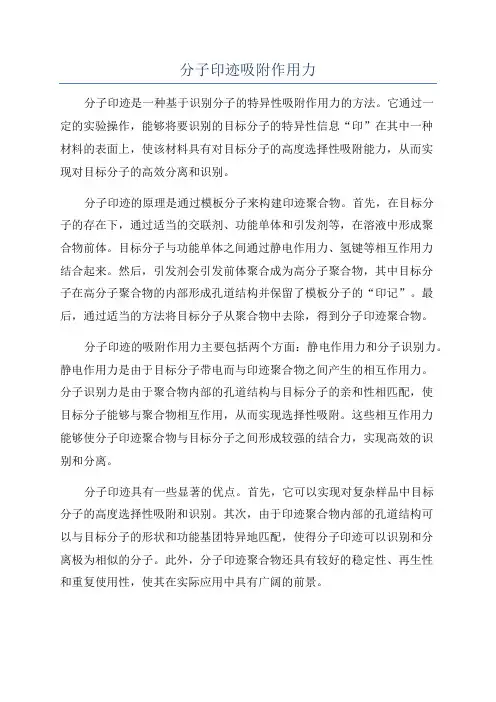 分子印迹吸附作用力