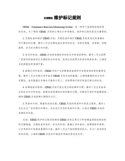 cems维护标记规则