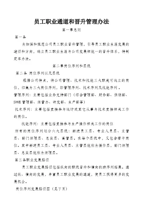 员工职业通道和晋升管理办法