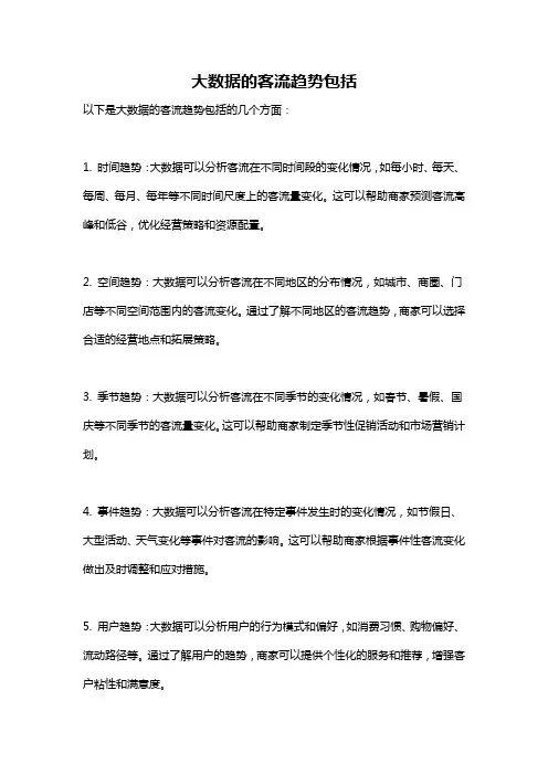 大数据的客流趋势包括