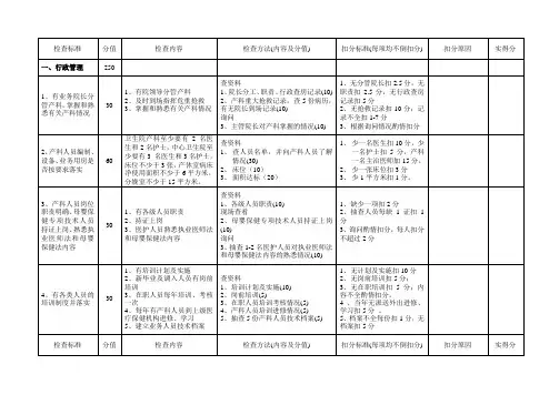 产科评估标准