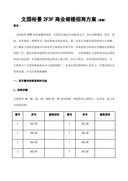 商业裙楼招商方案