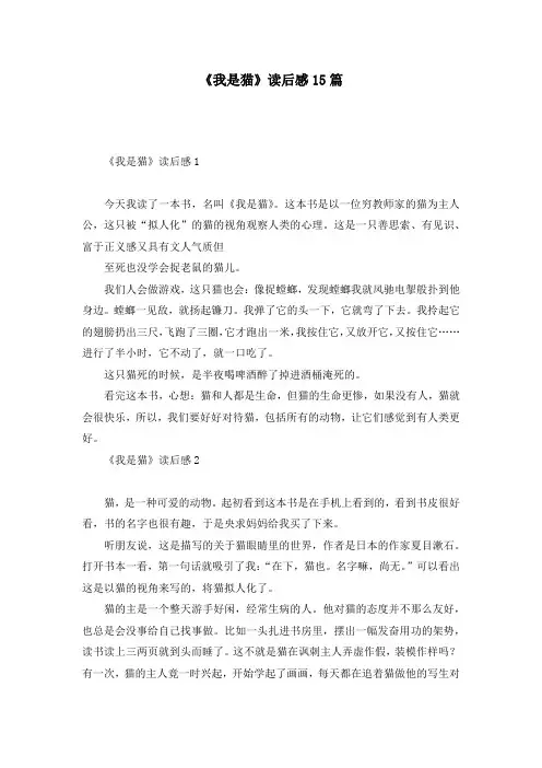 《我是猫》读后感15篇